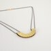 Geometric Necklace : Brass Textured Semi-Circle Necklace