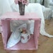 Vintage chippy painted pink wood cabinet cupboard cottage chic shabby chic prairie