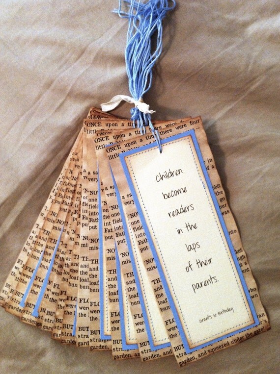 Items similar to Vintage Bookmarks Party Favors Baby Shower, Bookpage