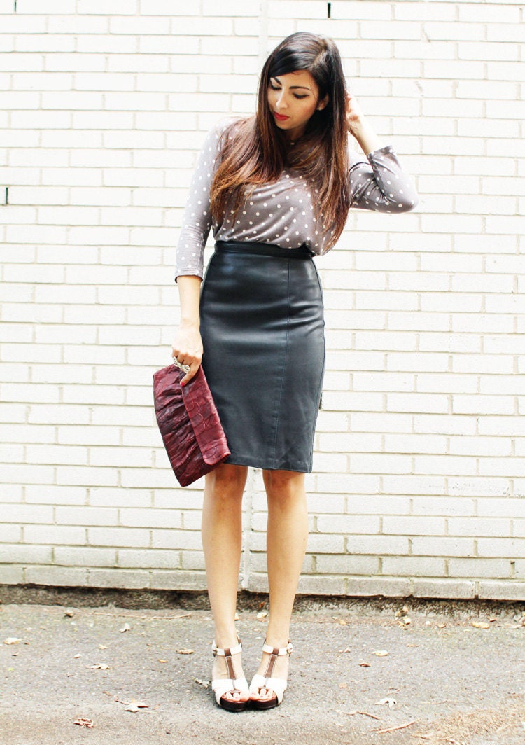 SALE Vintage Leather skirt