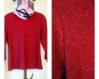 Items similar to Victorian vintage lace blouse long sleeve size 13 on Etsy