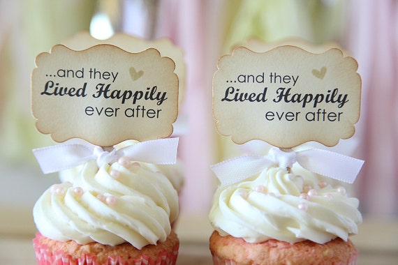 wedding cupcake toppers and they lived happily ever after wedding cupcake toppers and they lived happily ever after