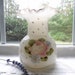 Ruffled Milk Glass Gold Crested Vase, Consolidated Glass, Charleston Regents Glass Vase