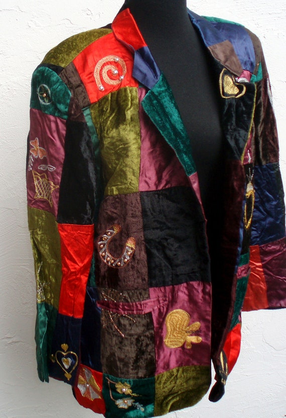 Items similar to Vintage Patchwork Jacket with Embroidery on Etsy