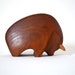Danish Modern Carved Teak Bull Sculpture - Signed