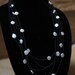 Multi String Long Handmade necklace with Lava beads and round coin shaped Baroque Pearls