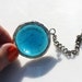 Antique Stained Glass Jewel Blue Bracelet Solder