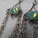 Mermaid's eyes- Art Deco Swarovski Crystal Rhinestone Sterling Silver Sea Green Opal earrings