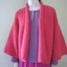 Hand Knit Kimono Sweater, Girls Tween/Teen Kimono Cardigan Sweater Bright Pink Knitted Soft Boxy Easter