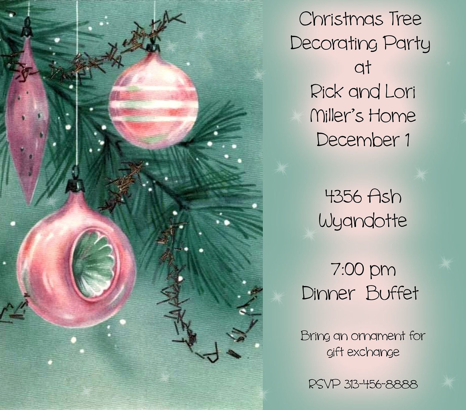 Christmas Tree decorating party invitation that you by OldOwlPress