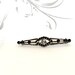 Vintage Pin, Art Deco, Black, Enamel and Rhinestone Bar Pin c.1930
