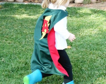 Personalized Childrens Superhero CAPE - Custom Letter Choice - High Quality Gift - Made To Order