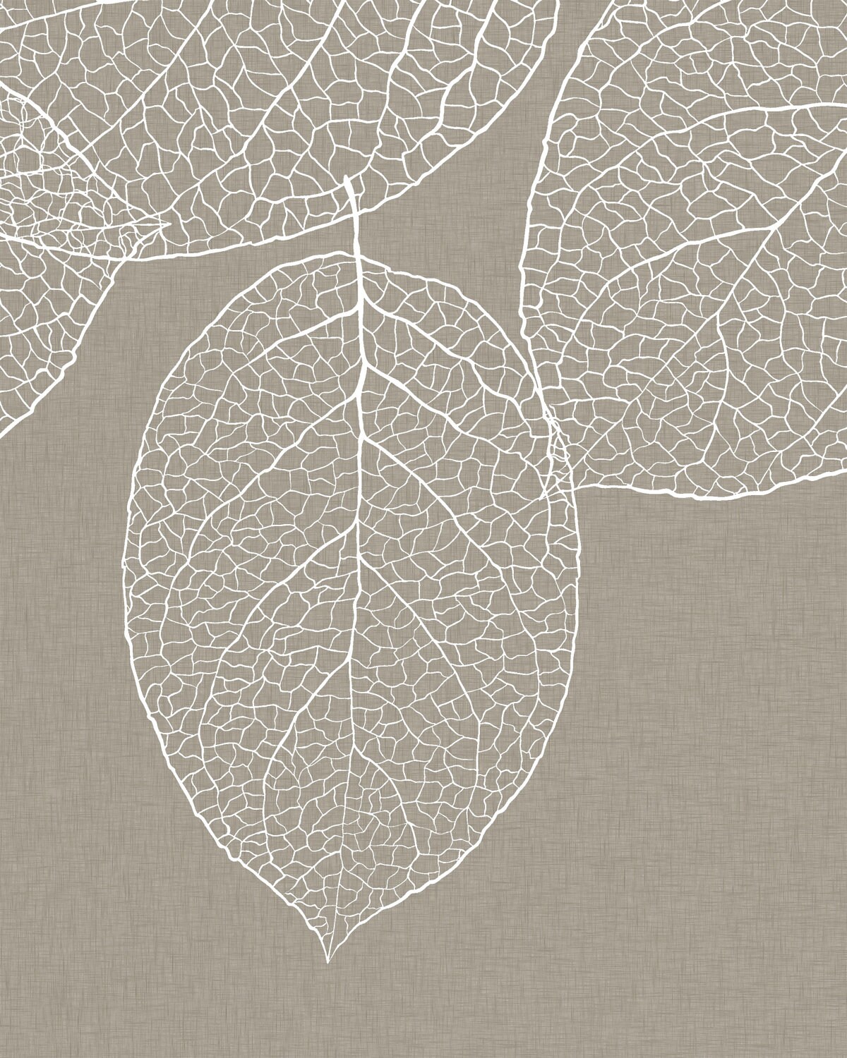 West Elm Leaf 3 Prints Gray Taupe Wall Art Set of Three
