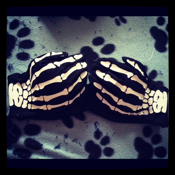 skeleton hands bra by TheFashionFilth on Etsy