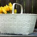 Vintage White Gathering Basket - Chippy Farmhouse Decor