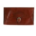 1970s Clutch Purse Bag / Cognac Brown Leather