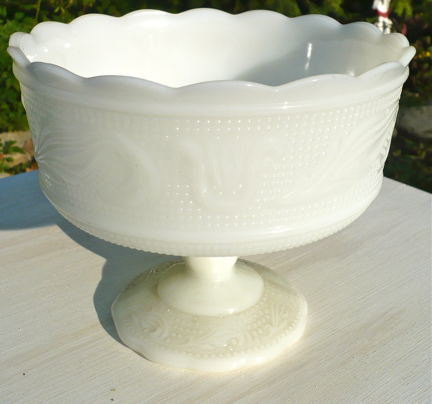 Milk Glass Footed Bowl