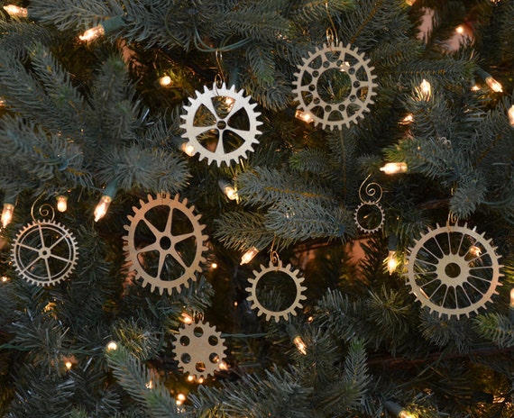 Steampunk Gear Christmas Ornament Set of 8