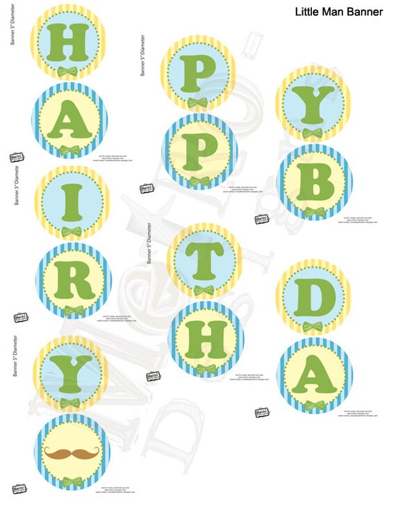 Instant Download - Little Man Mustache Banner Il_570xn