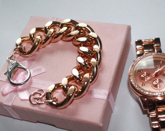 Ultra Bold: Rosegold Chunky Bracelet, Chunky jewelry, Chunky bracelet