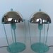 Mint green with chrome shade lamps, art deco or 1950s bedroom light or twilight lamp