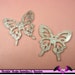 3 pc Large Silver Glitter BUTTERFLY Cabochon or Flatback Charm Pendant 48 x 45mm