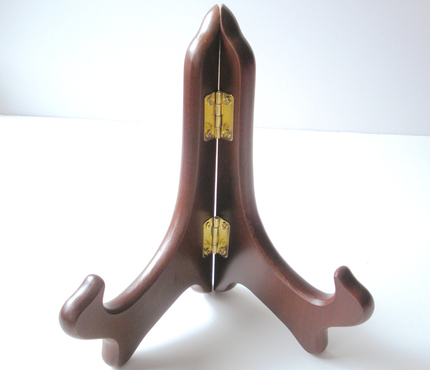 6 inch BROWN Wood Easel Stand. Folding Hinged Tabletop Easel.