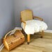 Vintage Flokati Chair Blonde Maple Flokati Wool Upholstered Shag Hollywood Regency Bohemian Compare to Anthropologie Chair Occasional Chair