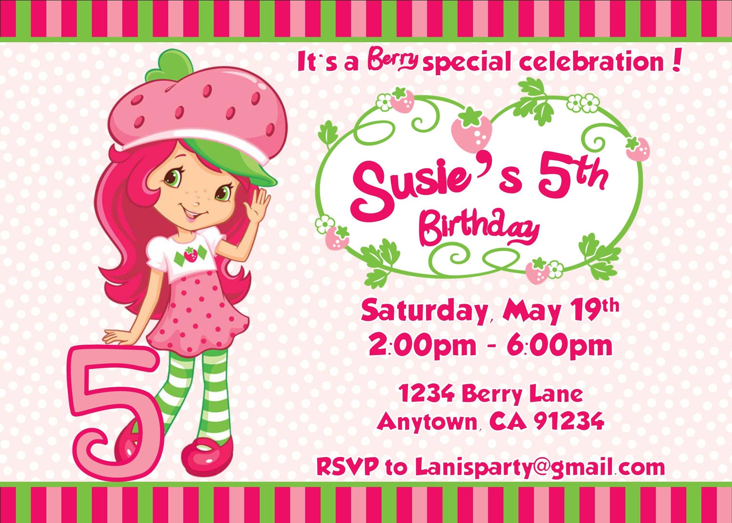 40th Birthday Ideas Strawberry Shortcake Birthday Invitation Templates Free