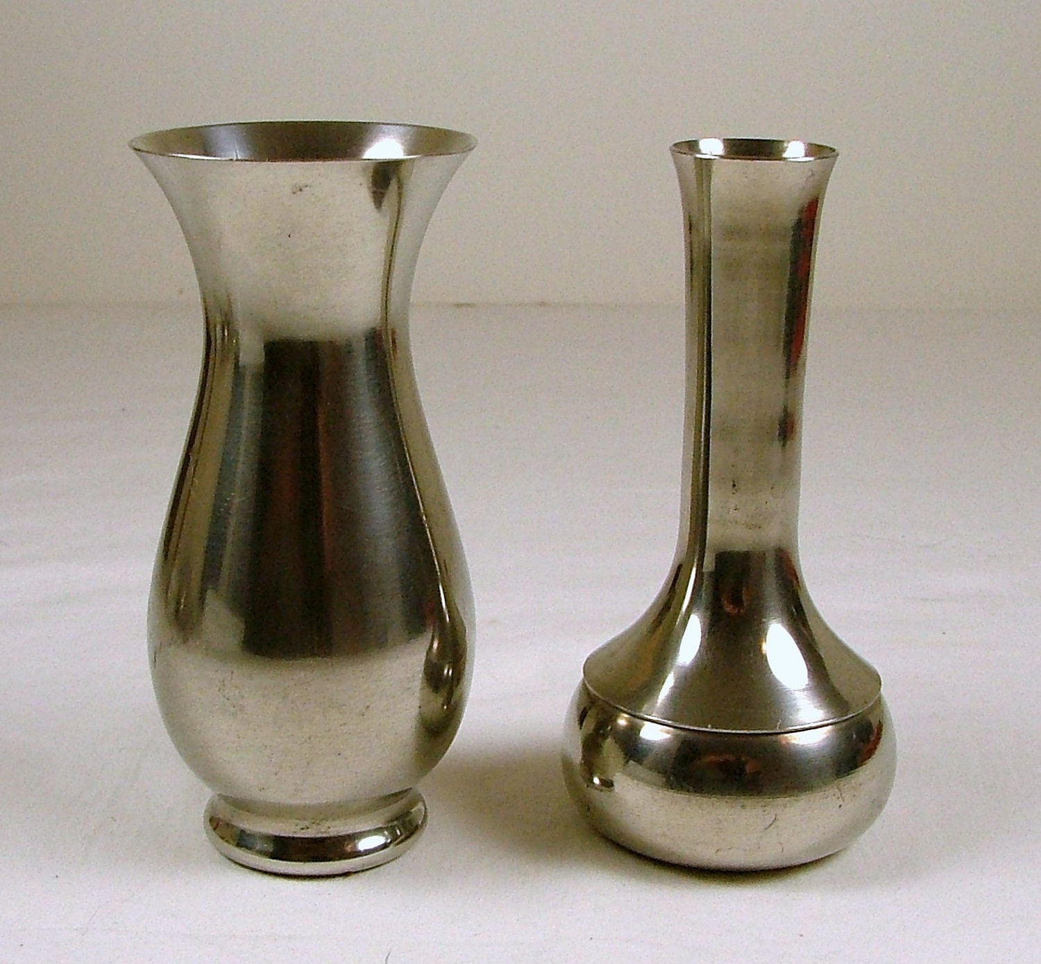 Two Miniature Pewter Vases 1980's Vintage Royal Holland