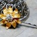 Vintage 60's Sunflower Spring Blossom Bobby Pin