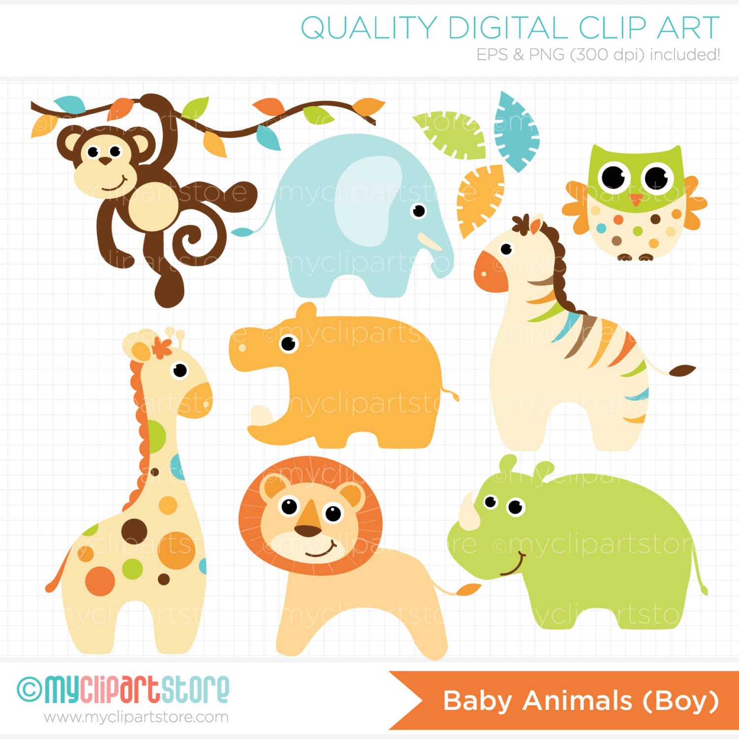 free baby shower animal clipart - photo #6