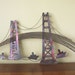 Vintage Metal Wall Art Golden Gate Bridge Sculpture Mid Century Modern Wall Hanging