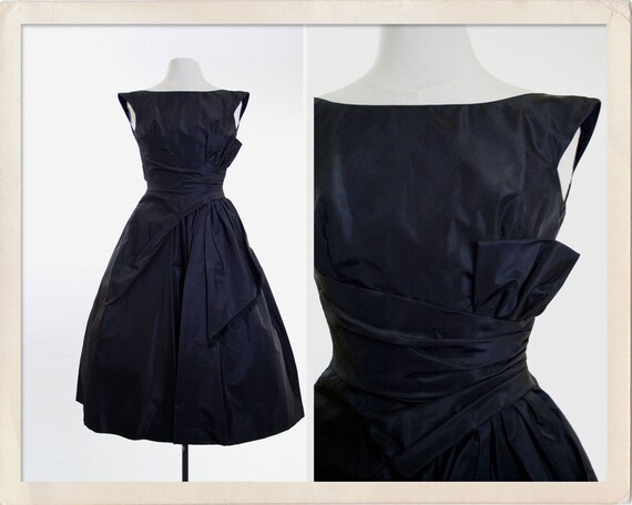 vintage 50s/60s black cocktail dress // by FoxandBearVintage