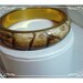 Brown/Tan Plastic Bangle - Vintage Bamboo Style 1383a-042812000