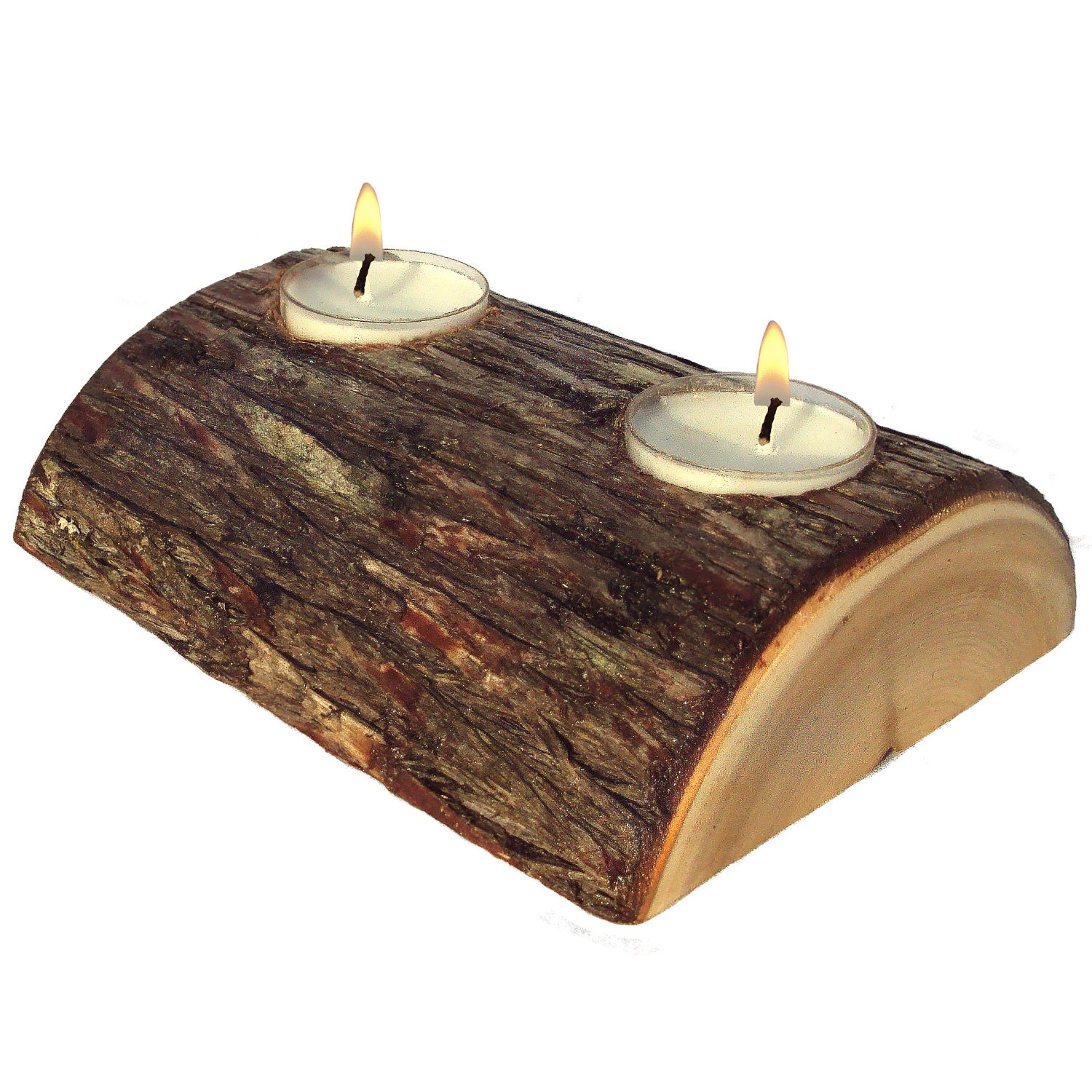 Half Log Candle Holder Candle Centerpieces Log Centerpiece