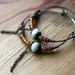 Large Festive Hoops, Colorful, Rustic, Tribal, Vintage, Honey Glass, Red Glass, Gipsy