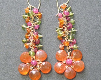 Pink Ruby, Carnelian, Peridot, and Mandarin Garnet Princess 175