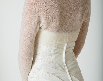 Wedding Bolero knitted with only two seams the perfect match for your wedding dress in white, off white, ivory and other colours