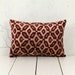 15 x 21 Decorative Pillow Accent Pillow Throw Pillow Ikat Pillow Silk Pillow Brown Velvet Ikat Cushion - 02623-128