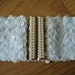 Vintage iridescent White Sequined Belt with Faux Pearl Clasp