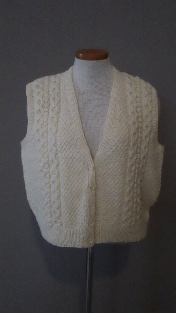 Irish Fisherman Cable Knit Wool Winter Sweater Vest