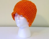 Crochet  Hat  Beanie  Orange Handmade Littlestsister