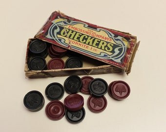 Vintage The Embossing Company's Checkers Yorkite 1 IN.