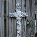 Seashell Cross on Reclaimed Wood/Blues and Grays