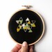 Geometric Abstract Embroidery, 4 Inch Hoop Art, Crewel Stitches, OOAK, Hand Stitched, Quirky Triangles, Black