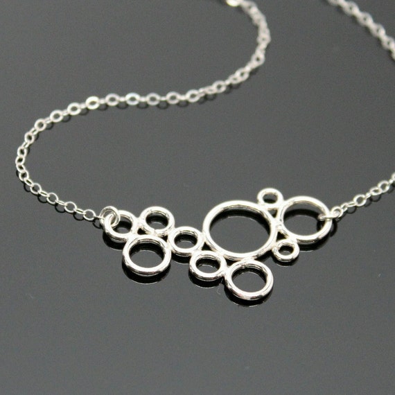 CIRCLE Necklace STERLING SILVER Bubble Circle Necklace
