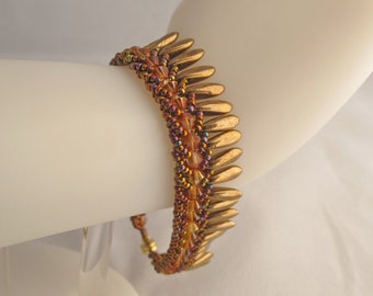 Dark Bronze and Crystal Copper Dagger Bracelet