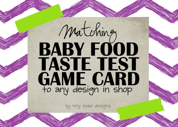 Baby Food Taste Test Game Card to match any by TinyToadDesigns