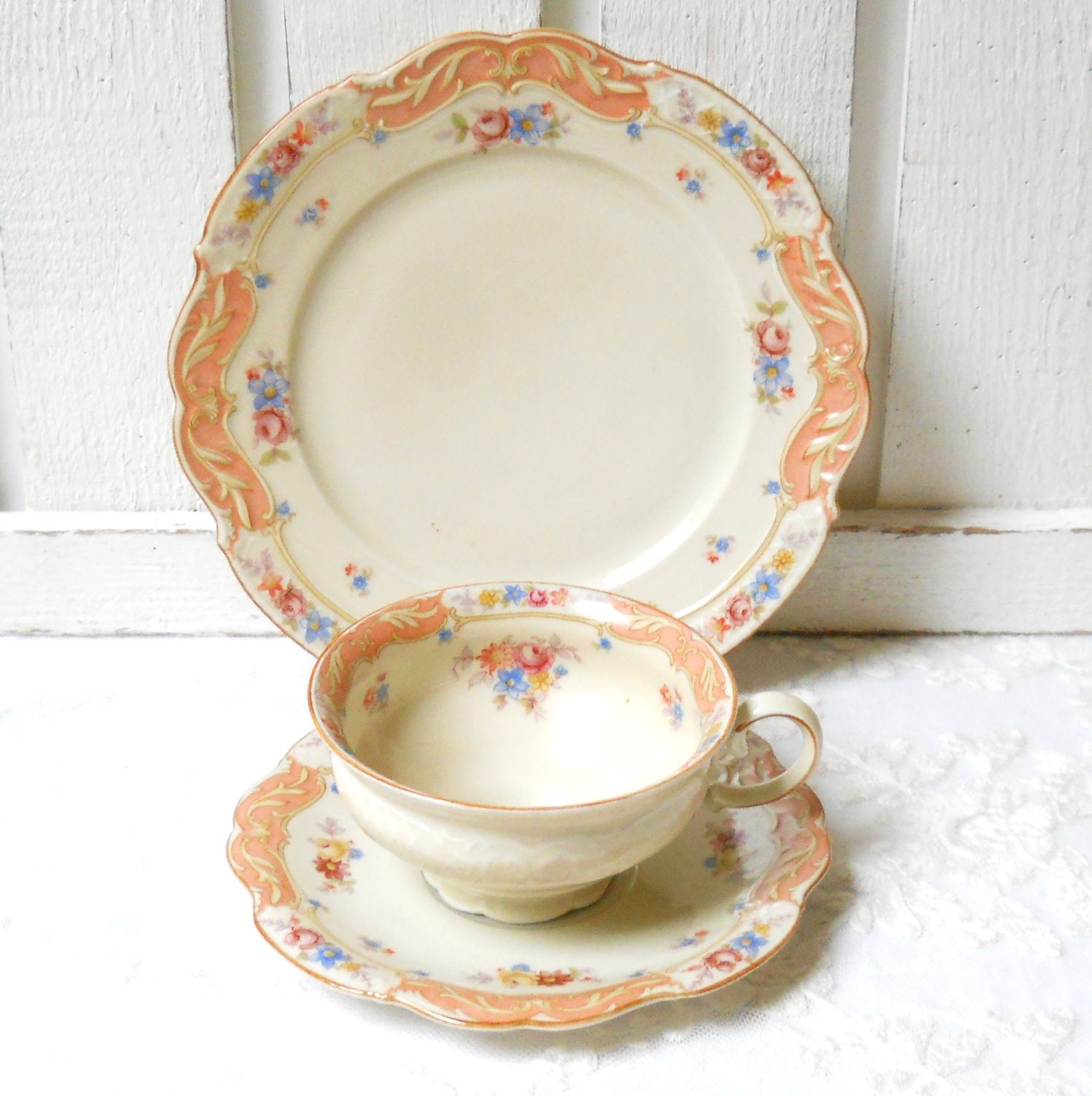 vintage tea cup and saucer tea cup trio german porcelain tea